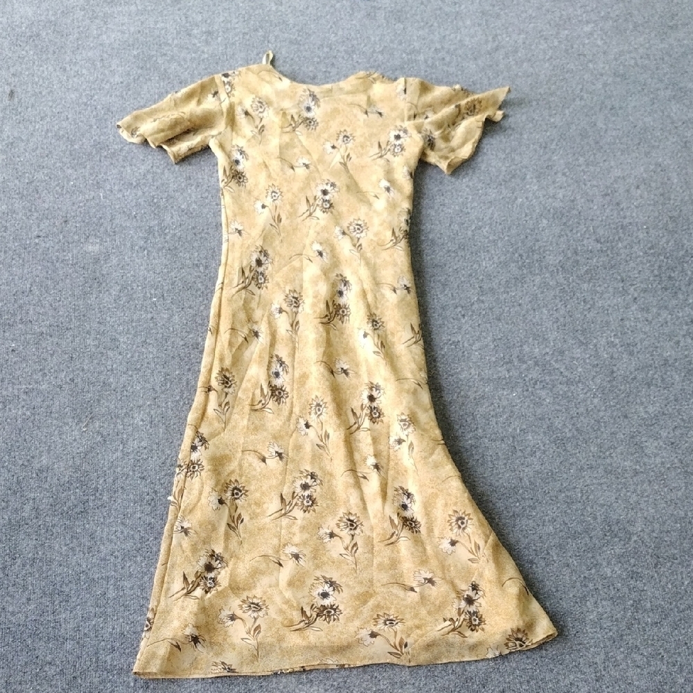 Beige Floral Maxi Dress - Picture 11 of 12